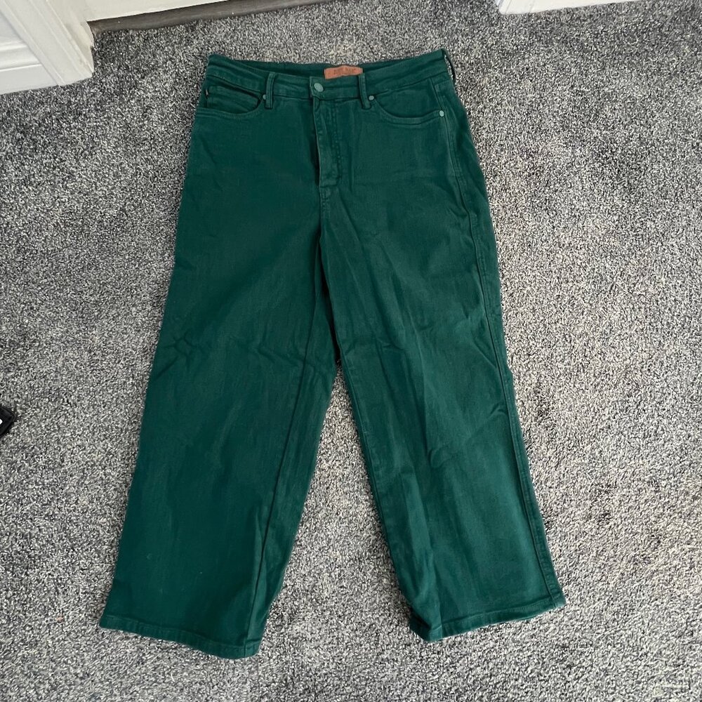 Judy Blue HW Tummy Control Teal Wide Crop Jeans